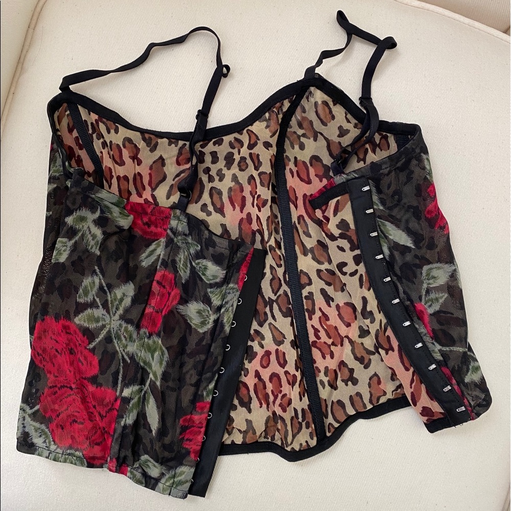 Vintage Leopard and Floral Corset